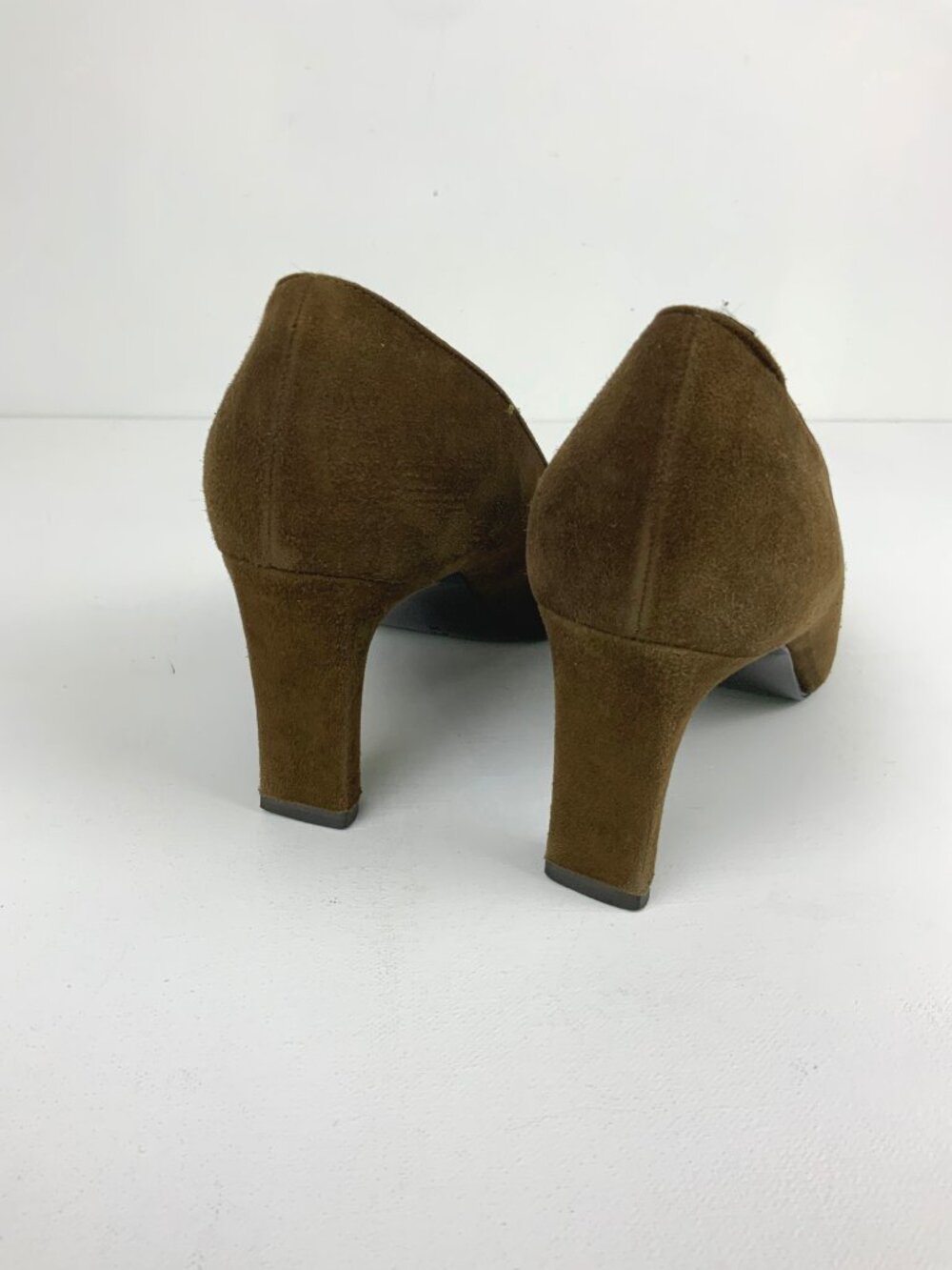 Vintage Joan & David Square-Toe Pumps Olive Green Suede Leather Sz 9.5 M - Picture 7 of 16